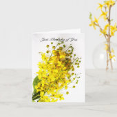 Carte "Juste pensant à vous" le jaune bourgeonne la (Fleur jaune)
