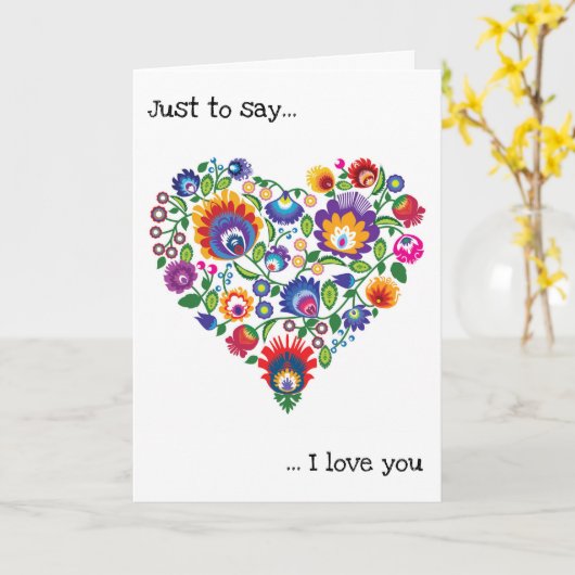 Carte Juste pour dire.... la Saint-Valentin (Fleur jaune)