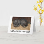 CARTE "JUSTE QUELQUES COUPLES DE PORC-MANGER POULET" ANN (Fleur jaune)