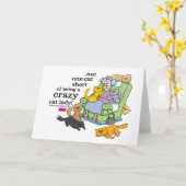 Carte Juste Un Chat À Moins D'Être Une Dame Crazy Chat (Fleur jaune)