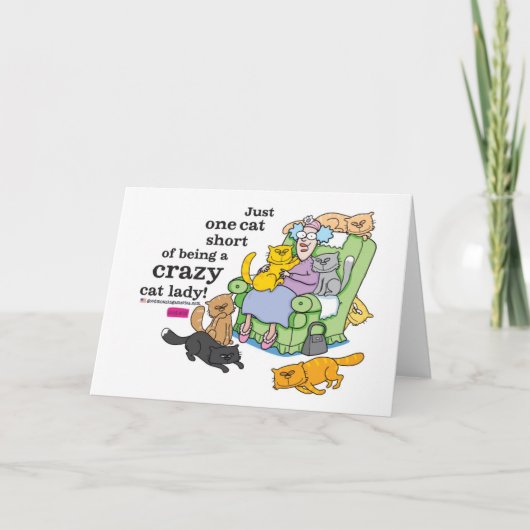 Carte Juste Un Chat À Moins D'Être Une Dame Crazy Chat (Devant)