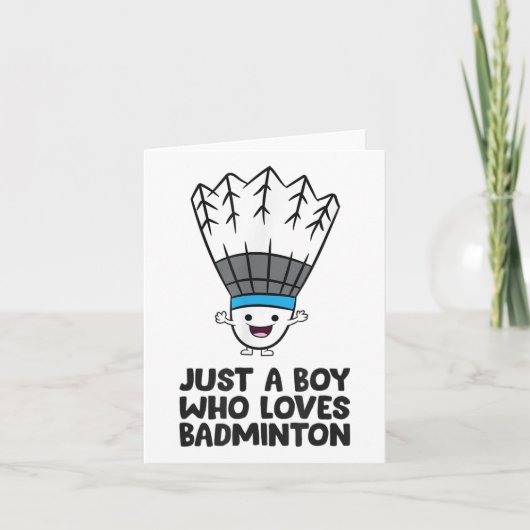 Carte Juste Un Garçon Qui Aime Badminton (Devant)