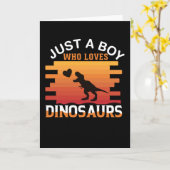 Carte Juste un garçon qui aime Dinosaur | Design de dino (Fleur jaune)