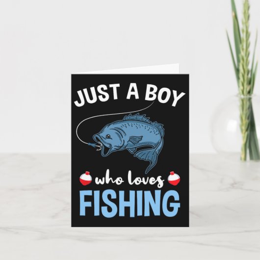 Carte Juste un garçon qui aime la pêche (Devant)