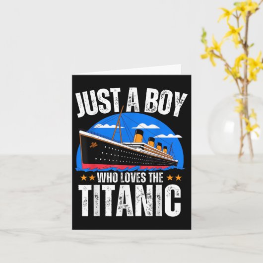 Carte Juste Un Garçon Qui Aime Le Titanic Bateau Rms Tit (Fleur jaune)