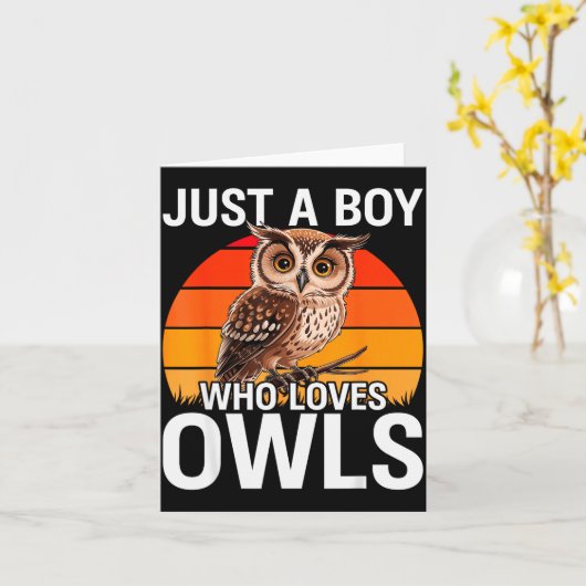 Carte Juste Un Garçon Qui Aime Les Hiboux Pour Les Tout- (Fleur jaune)