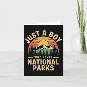 Carte Juste un garçon qui aime les parcs nationaux Retro