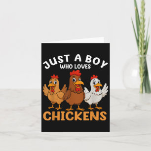 Carte Juste un garçon qui aime les poulets Enfants Garço