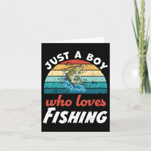 Carte Juste Un Garçon Qui Aime Pêcher Enfants Pêcheurs G