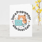 Carte Juste un programmeur qui aime les chats (Fleur jaune)