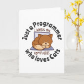 Carte Juste un programmeur qui aime les chats (Fleur jaune)