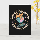 Carte Juste un programmeur qui aime les chats (Fleur jaune)