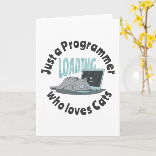 Carte Juste un programmeur qui aime les chats (Fleur jaune)