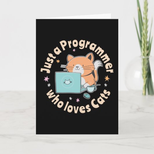 Carte Juste un programmeur qui aime les chats (Devant)