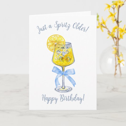 Carte Juste un Spritz plus vieux Limoncello Aquarelle An (Fleur jaune)