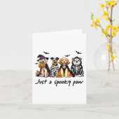 Carte Juste Une Éffrayante Paw Retro Chien Ghost Hallowe (Fleur jaune)