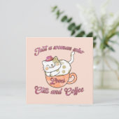 Carte Juste une femme qui aime les chats et le café (Debout devant)
