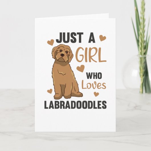 Carte Juste Une Fille Le Labradoodle Aime Les Chiens (Devant)