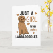 Carte Juste Une Fille Le Labradoodle Aime Les Chiens (Fleur jaune)