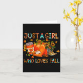 Carte Juste Une Fille Qui Aime Fall Pumpkin Cozy Thanksg (Fleur jaune)