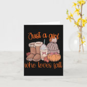 Carte Juste Une Fille Qui Aime Fall Pumpkin Spice Coquet (Fleur jaune)