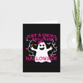Carte Juste Une Fille Qui Aime Halloween mignon Fantôme (Devant)