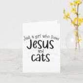 Carte Juste Une Fille Qui Aime Jésus Et Chats Chat Chrét (Fleur jaune)
