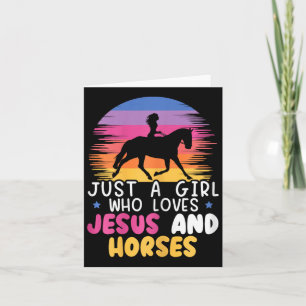 Carte Juste Une Fille Qui Aime Jésus Et Chevaux Équestre