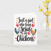 Carte Juste Une Fille Qui Aime Jésus Et Poulet Agritouri (Fleur jaune)