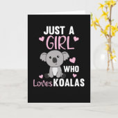 Carte Juste Une Fille Qui Aime Koalas Cute Koala Ours (Fleur jaune)