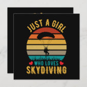 Carte juste une fille qui aime la parachutisme (Devant / Derrière)