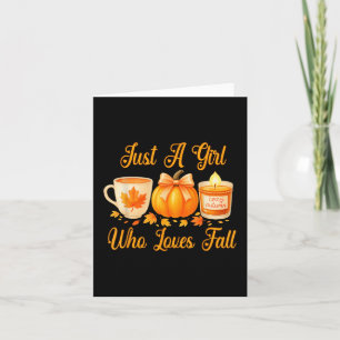 Carte Juste Une Fille Qui Aime L'automne Citrouille Cosy