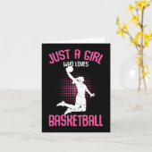 Carte Juste une fille qui aime le basket-ball enfants fi (Fleur jaune)