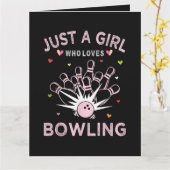 Carte Juste Une Fille Qui Aime Le Bowling (Fleur jaune)