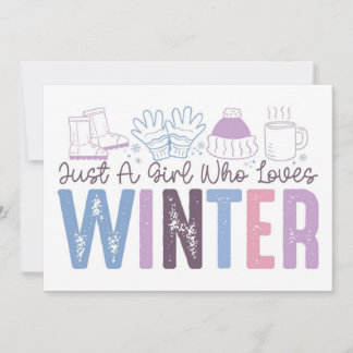 Carte Juste une fille qui aime le design saisonnier mign