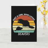 Carte Juste une fille qui aime les castors (Fleur jaune)