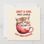 Carte Juste une fille qui aime les chats et le café (2) (Devant)