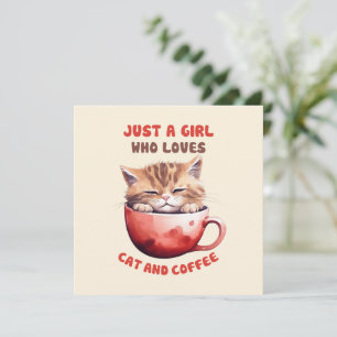 Carte Juste une fille qui aime les chats et le café (2)