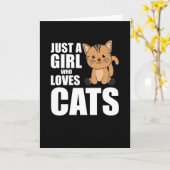 Carte Juste une fille qui aime les chats mignons animaux (Fleur jaune)