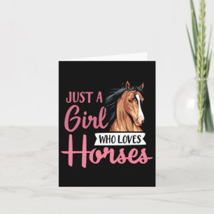 Carte Juste Une Fille Qui Aime Les Chevaux Mignonne Équi