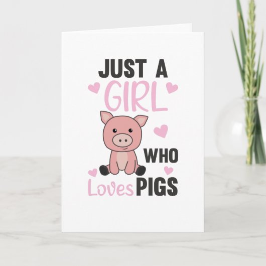 Carte Juste Une Fille Qui Aime Les Cochons Cute Cochon P (Devant)