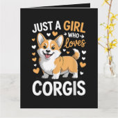 Carte Juste Une Fille Qui Aime Les Corgis (Fleur jaune)