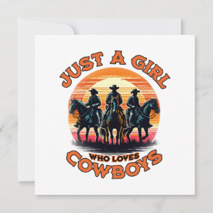 Carte Juste une fille qui aime les cowboys
