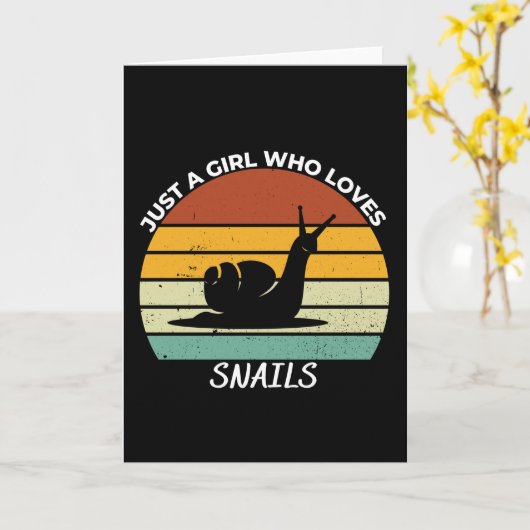 Carte Juste une fille qui aime les escargots (Fleur jaune)