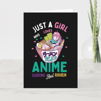 Carte Juste une fille qui aime les jeux d'animation et r