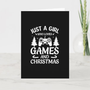Carte Juste Une Fille Qui Aime Les Jeux Et Noël-Drôle