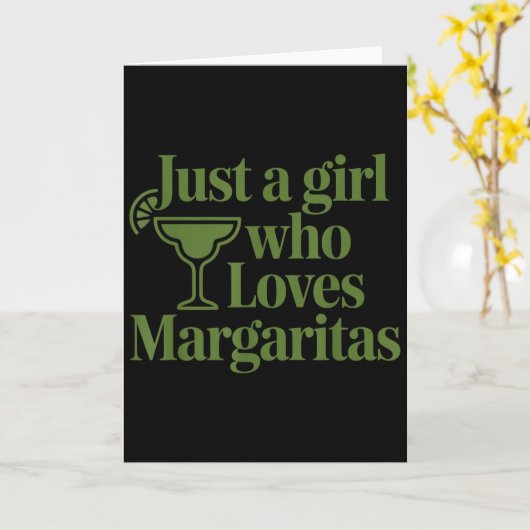 Carte Juste Une Fille Qui Aime Les Margaritas Drôle De V (Fleur jaune)