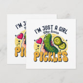 Carte Juste Une Fille Qui Aime Les Pickles - Végétan Drô (Devant / Derrière)