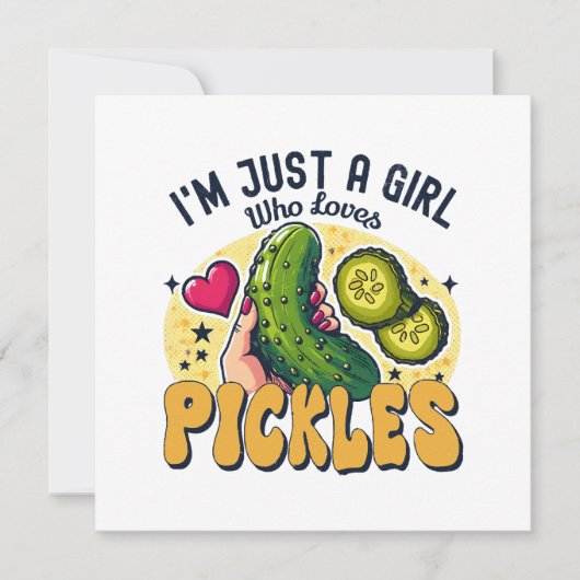 Carte Juste Une Fille Qui Aime Les Pickles - Végétan Drô (Devant)