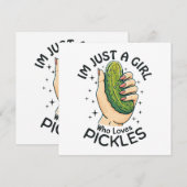 Carte Juste Une Fille Qui Aime Les Pickles - Végétan Drô (Devant / Derrière)
